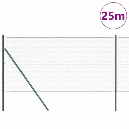Ensemble de clôture Lot de 2 Vert forêt Métal 25 x 1 m Durable 