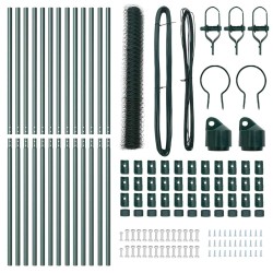 Ensemble de clôture Lot de 2 Vert forêt Métal 25 x 1 m Durable 