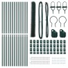 Ensemble de clôture Lot de 2 Vert forêt Métal 25 x 1 m Durable 