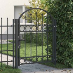 Porte de Clôture Gris 100 x 125 cm Acier peint par poudre 