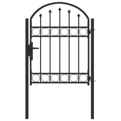 Porte de Clôture Gris 100 x 125 cm Acier peint par poudre 