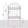 Porte de Clôture Gris 100 x 125 cm Acier peint par poudre 
