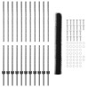 Poteaux de Clôture 22 pcs U-Channel Gris 140 cm Acier 