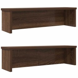 Étagères de cuisine empilables 2 pcs chêne marron 60x15x16 cm 
