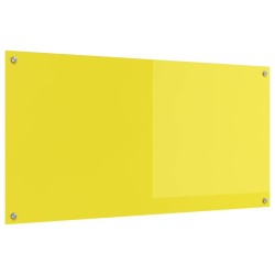 Crédence de cuisine jaune 120x60x0,6 cm en verre trempé 