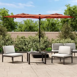 Parasol de jardin à double tête terre cuite 316x145 cm 