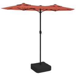 Parasol de jardin à double tête terre cuite 316x145 cm 