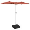 Parasol de jardin à double tête terre cuite 316x145 cm 