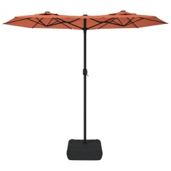 Parasol de jardin à double tête terre cuite 316x145 cm 