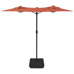 Parasol de jardin à double tête terre cuite 316x145 cm 