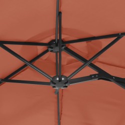 Parasol de jardin à double tête terre cuite 316x145 cm 