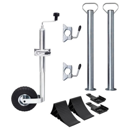 Roue jockey 48 mm avec 2 tubes de support et 3 pinces divisées 