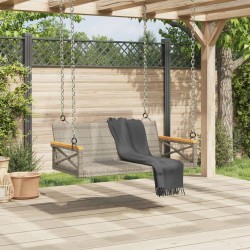 Balancelle gris 109x62x40 cm résine tressée 