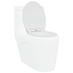 Siège de toilette à installation rapide avec fermeture douce en duroplast blanc 