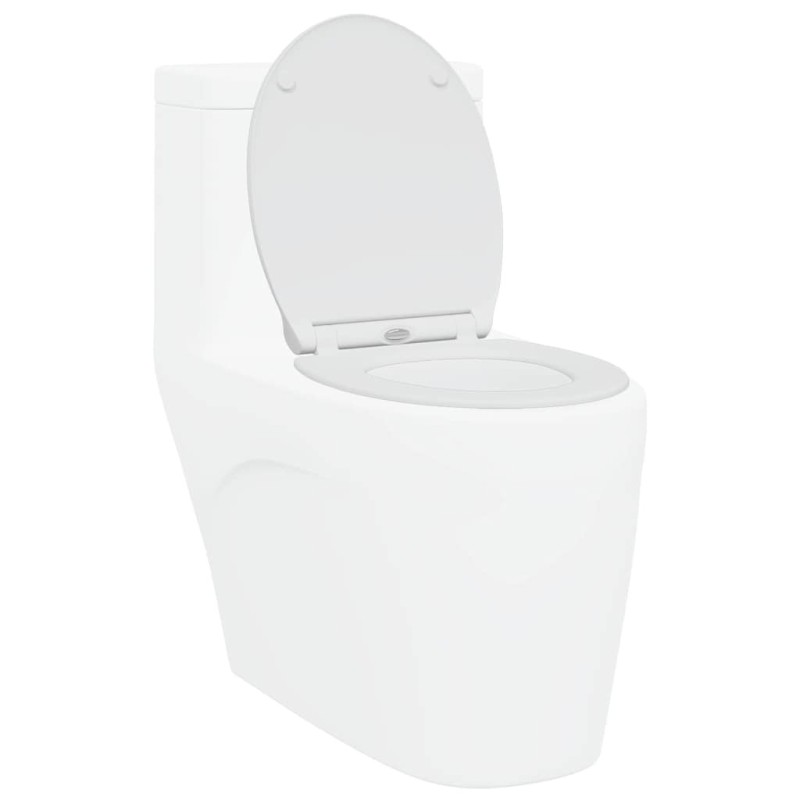 Siège de toilette à installation rapide avec fermeture douce en duroplast blanc 