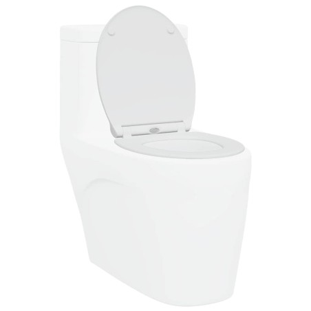Siège de toilette à installation rapide avec fermeture douce en duroplast blanc 
