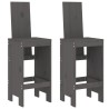 Tabourets de bar lot de 2 gris 40x42x120 cm bois massif de pin 