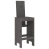 Tabourets de bar lot de 2 gris 40x42x120 cm bois massif de pin 