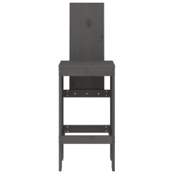 Tabourets de bar lot de 2 gris 40x42x120 cm bois massif de pin 