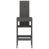 Tabourets de bar lot de 2 gris 40x42x120 cm bois massif de pin 