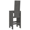 Tabourets de bar lot de 2 gris 40x42x120 cm bois massif de pin 
