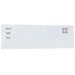 Tableau noir magnétique mural Blanc 100x30 cm Verre trempé 