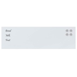Tableau noir magnétique mural Blanc 100x30 cm Verre trempé 