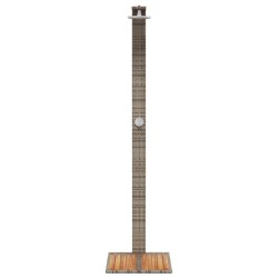 Douche d'extérieur gris 50x55x224 cm résine tressée bois acacia 