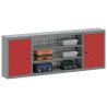 Armoire à outils murale avec panneau perforé Rouge 150x20x55 cm Acier 