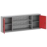 Armoire à outils murale avec panneau perforé Rouge 150x20x55 cm Acier 