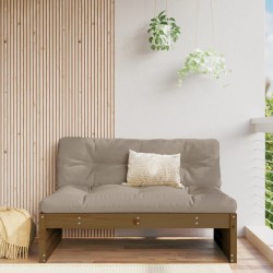 Canapé central de jardin marron miel 120x80 cm bois pin massif 