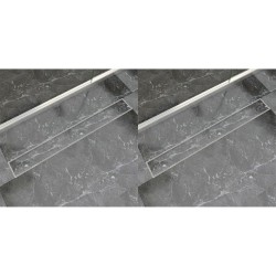 Drain de douche linéaire 2 pc 930 x 140 mm Acier inoxydable 