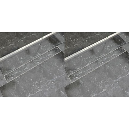 Drain de douche linéaire 2 pc 930 x 140 mm Acier inoxydable 