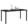 Table de Jardin Noire 160x80x73 cm Verre Trempé 