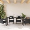 Table de Jardin Noire 160x80x73 cm Verre Trempé 