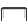 Table de Jardin Noire 160x80x73 cm Verre Trempé 