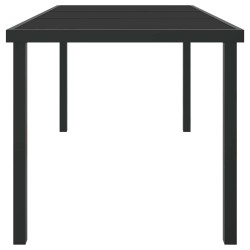 Table de Jardin Noire 160x80x73 cm Verre Trempé 