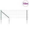 Clôture Euro de avec 7 poteaux, 0,4 x 10 m en acier galva vert 