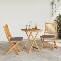 Ensemble bistro de jardin 3 pièces en bois massif d'acacia vidaXL 