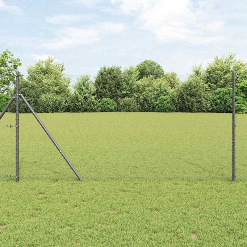 Clôture Hexagonale Grise Gris 1.4 x 10 m Acier 