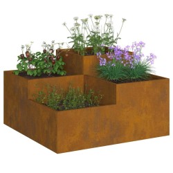 Jardinière 100x100x48 cm en acier résistant aux intempéries 