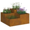 Jardinière 100x100x48 cm en acier résistant aux intempéries 