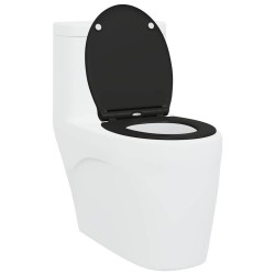 Siège de toilette à libération rapide avec fermeture douce en durosthène noir 