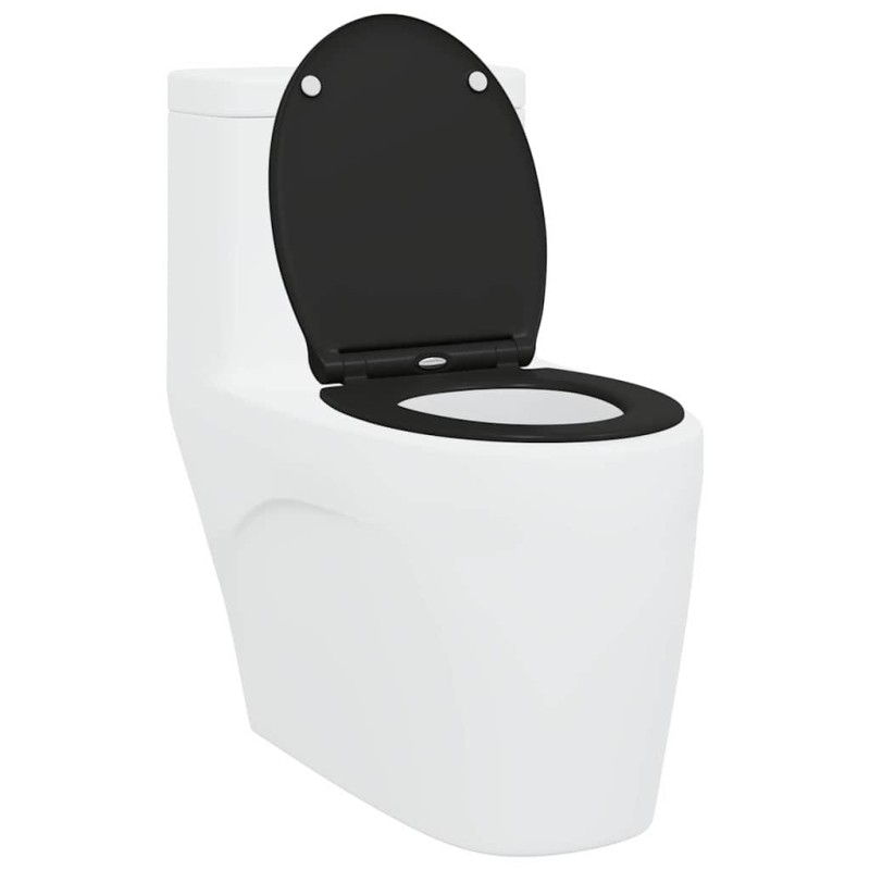 Siège de toilette à libération rapide avec fermeture douce en durosthène noir 