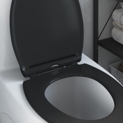 Siège de toilette à libération rapide avec fermeture douce en durosthène noir 