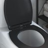 Siège de toilette à libération rapide avec fermeture douce en durosthène noir 