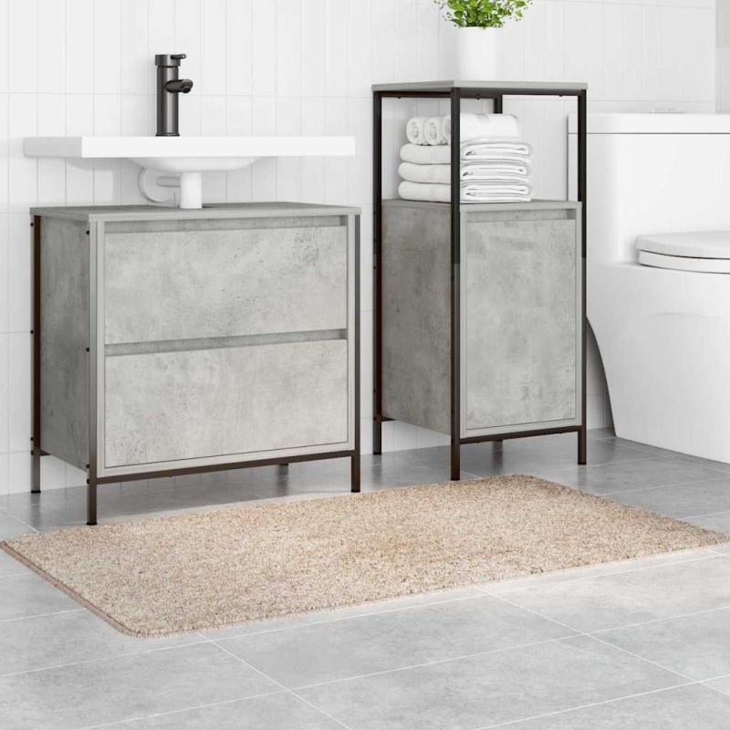 Tapis de bain Rectangulaire Crème 70x120 cm Polypropylène Antidérapant 