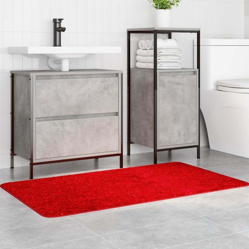 Tapis de bain rectangulaire rouge 70x120 cm en polypropylène antidérapant 