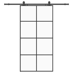 Porte coulissante kit de quincaillerie noir 102,5x205 cm 