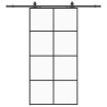 Porte coulissante kit de quincaillerie noir 102,5x205 cm 